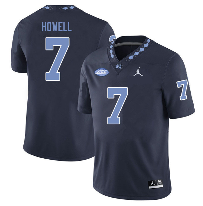North Carolina #7 Sam Howell Navy Stitched NCAA Jersey